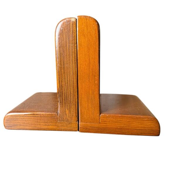 Vintage MCM Bookends Solid Wood Owl Design 1970’s - Picture 3 of 8